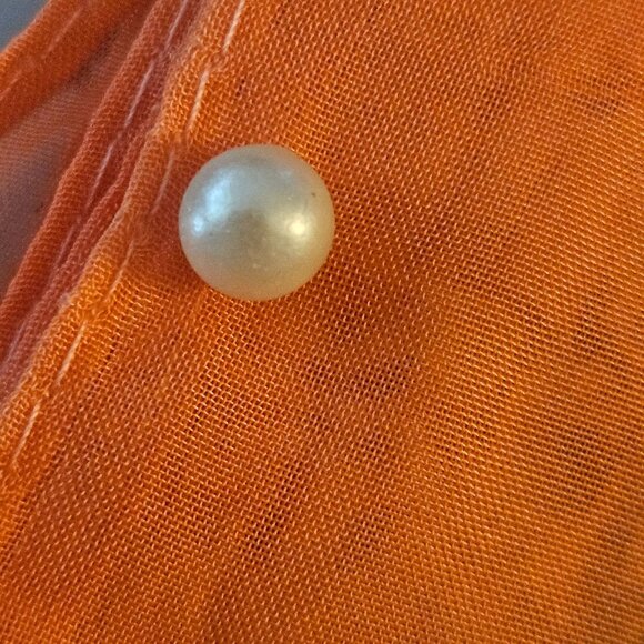 Sheer Paisley Scarf Pearl Buttons Cottage Core Elegance Boho Chic Pattern core - Picture 4 of 11